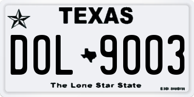 TX license plate DOL9003