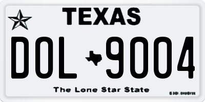 TX license plate DOL9004