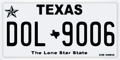TX license plate DOL9006