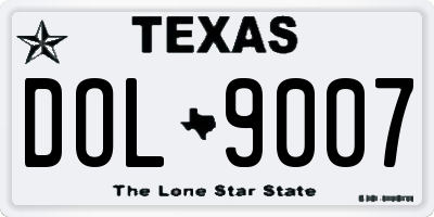 TX license plate DOL9007
