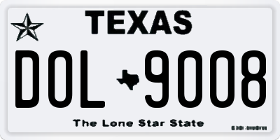 TX license plate DOL9008