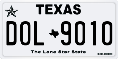TX license plate DOL9010