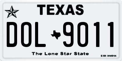 TX license plate DOL9011