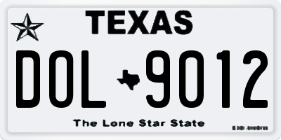 TX license plate DOL9012