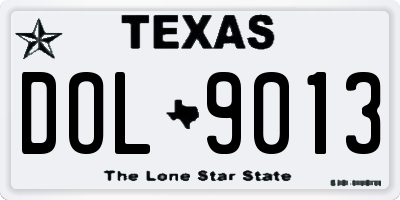 TX license plate DOL9013