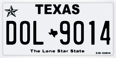 TX license plate DOL9014