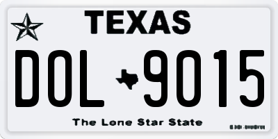 TX license plate DOL9015