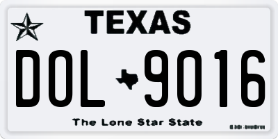 TX license plate DOL9016