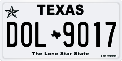 TX license plate DOL9017