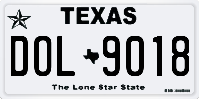TX license plate DOL9018