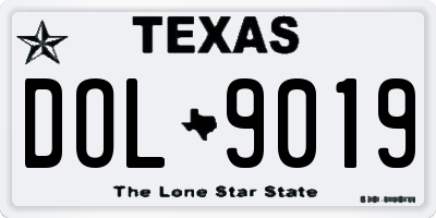 TX license plate DOL9019