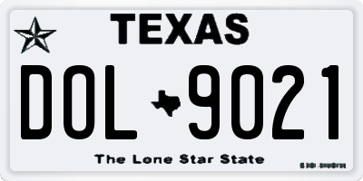 TX license plate DOL9021