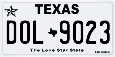 TX license plate DOL9023