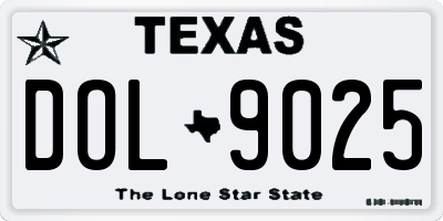 TX license plate DOL9025
