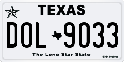 TX license plate DOL9033