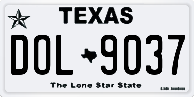 TX license plate DOL9037
