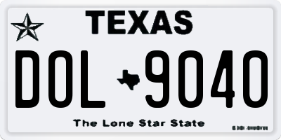 TX license plate DOL9040