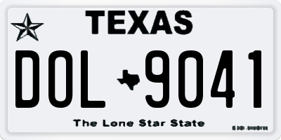 TX license plate DOL9041
