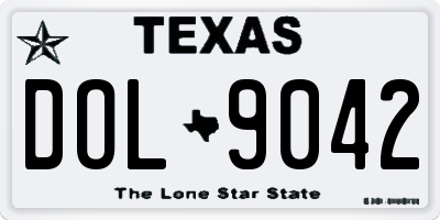 TX license plate DOL9042