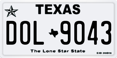 TX license plate DOL9043