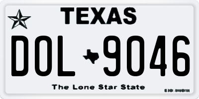 TX license plate DOL9046