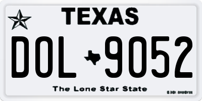 TX license plate DOL9052