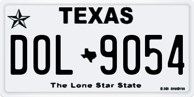 TX license plate DOL9054