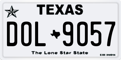 TX license plate DOL9057