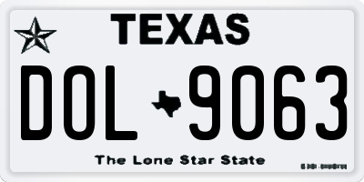 TX license plate DOL9063
