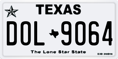TX license plate DOL9064