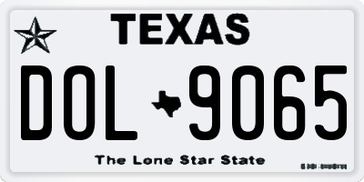 TX license plate DOL9065