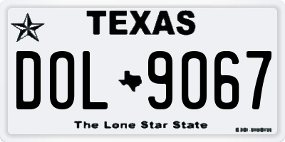 TX license plate DOL9067