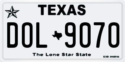 TX license plate DOL9070