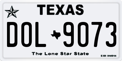 TX license plate DOL9073