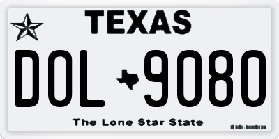 TX license plate DOL9080