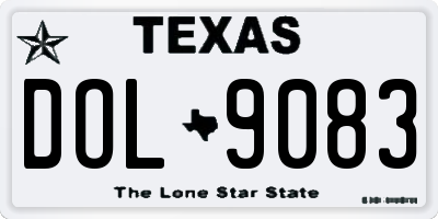 TX license plate DOL9083