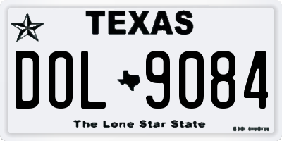 TX license plate DOL9084