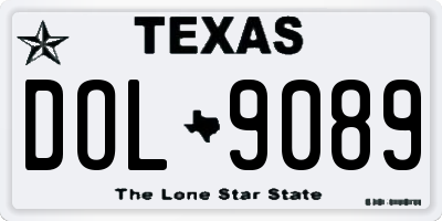 TX license plate DOL9089