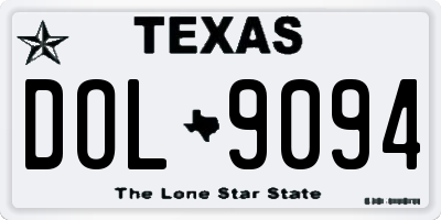 TX license plate DOL9094