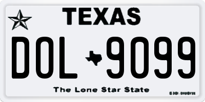 TX license plate DOL9099