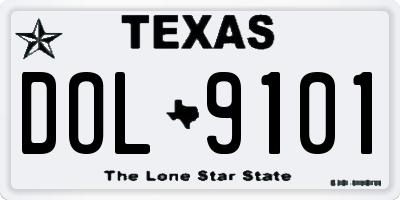 TX license plate DOL9101