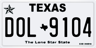 TX license plate DOL9104