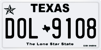 TX license plate DOL9108