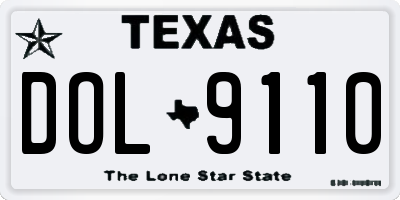 TX license plate DOL9110
