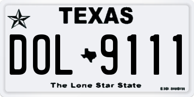 TX license plate DOL9111