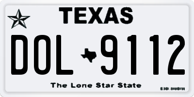 TX license plate DOL9112