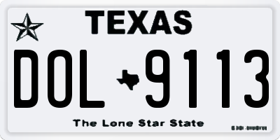 TX license plate DOL9113