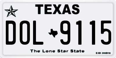 TX license plate DOL9115