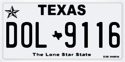 TX license plate DOL9116