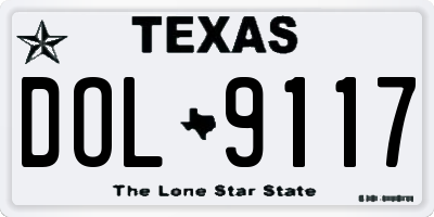 TX license plate DOL9117